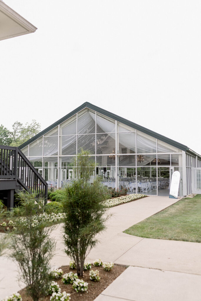 perfect wedding venues in indianapolis | Outside Ritz Charles Glass House.