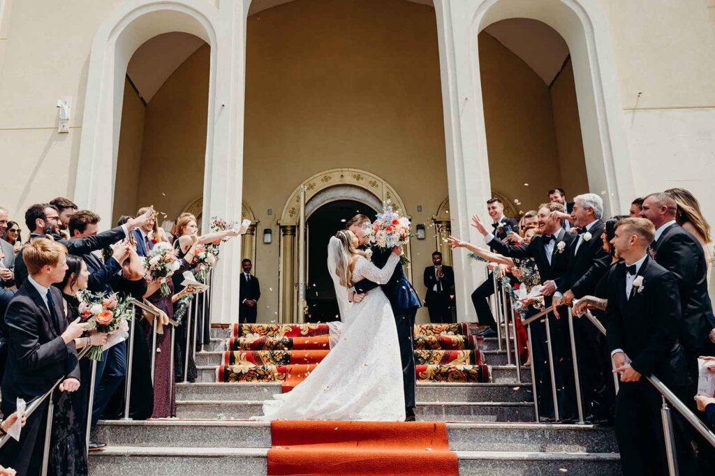 Luxury Carmel Indiana Wedding Exit