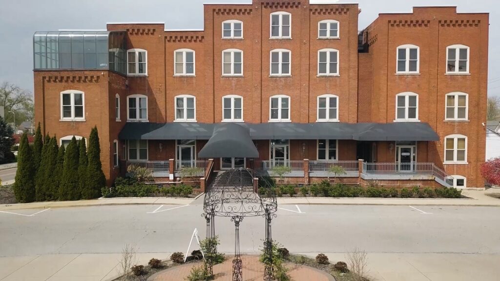 Milltop Banquet Hindu Celebration Outside Drone Shot