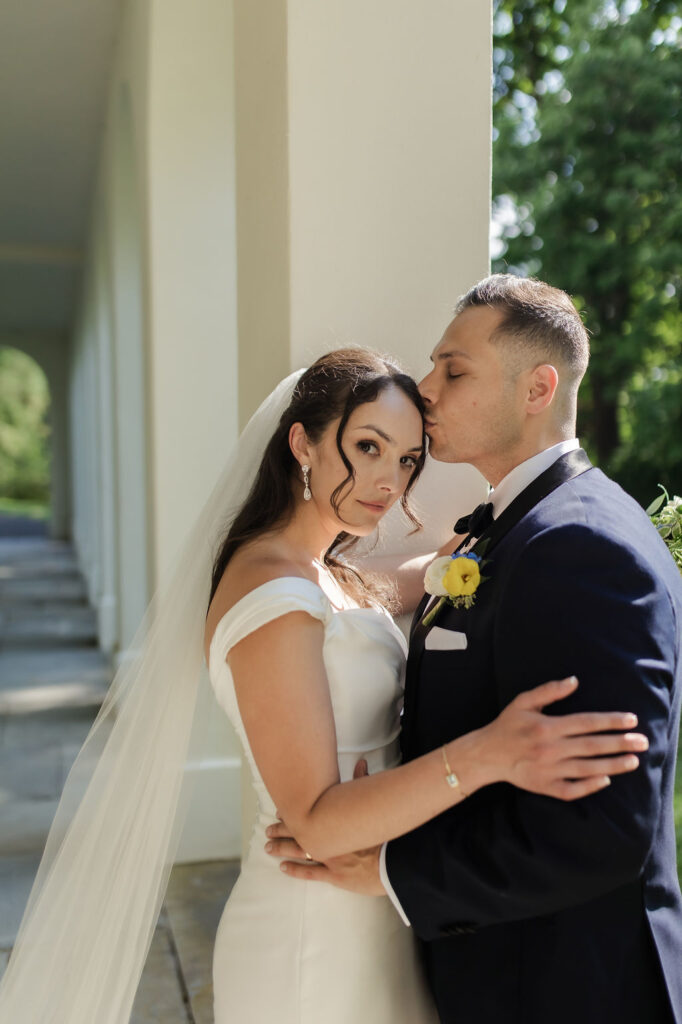 timeless wedding couple pose giving strong vogue vibes