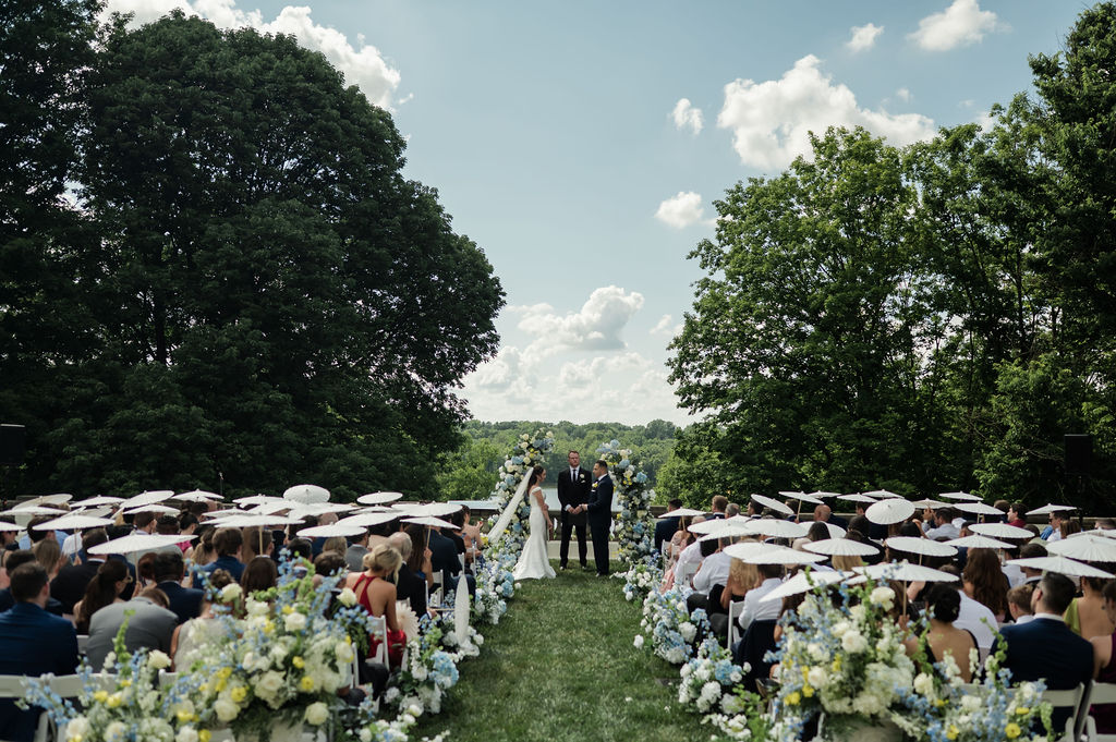 wedding couple at newfields terrace indianapolis
