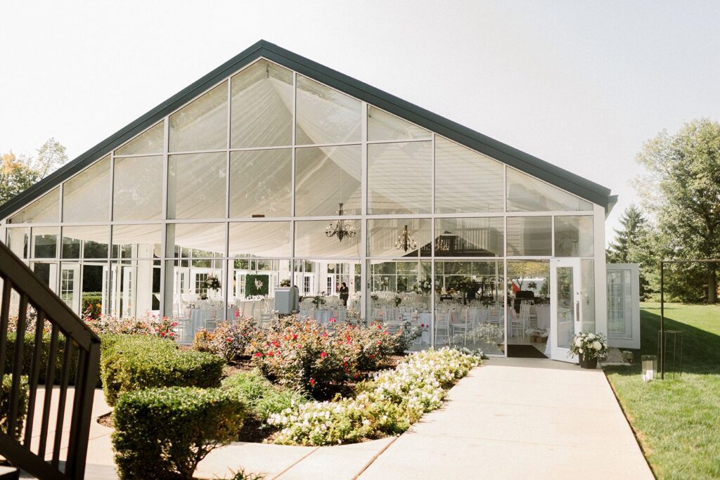 Glass house of Ritz Charles in Carmel Indiana.
