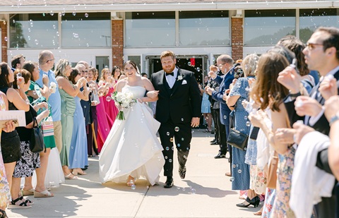Wedding Ceremony bubble exit in Greenwood Indiana