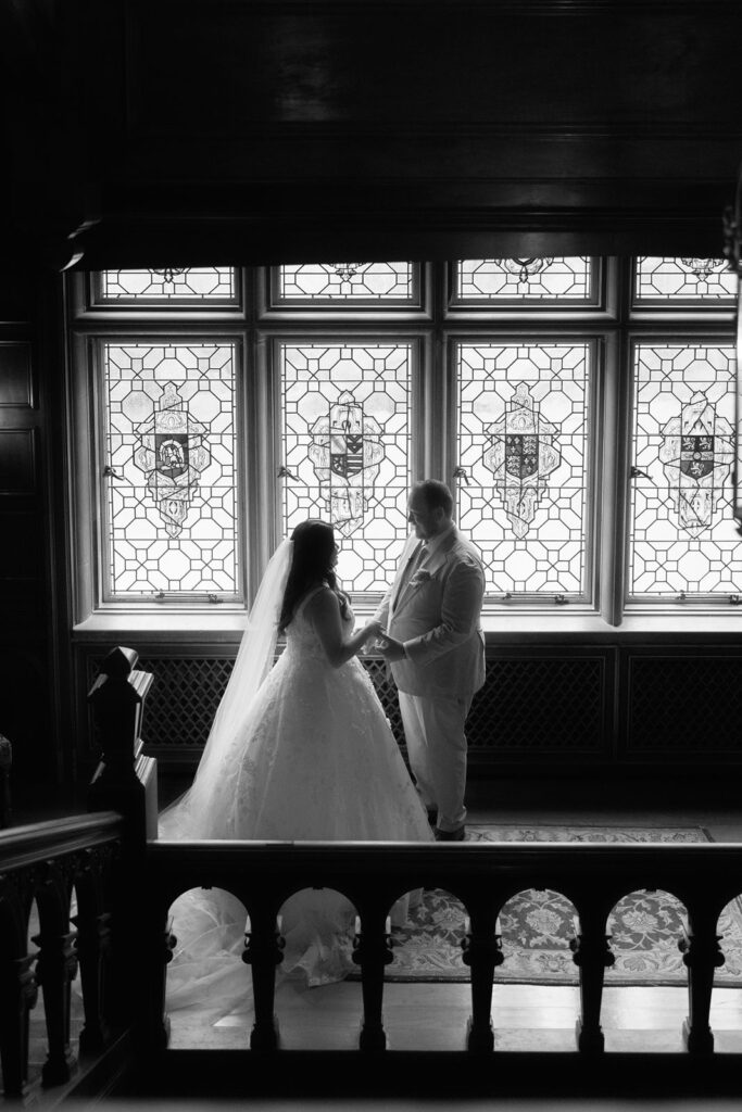 Bride and grooms first look.