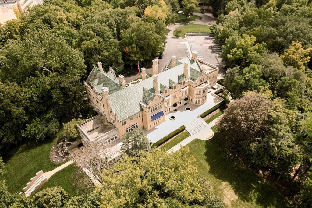 Laurel Hall Indianapolis drone shot from above