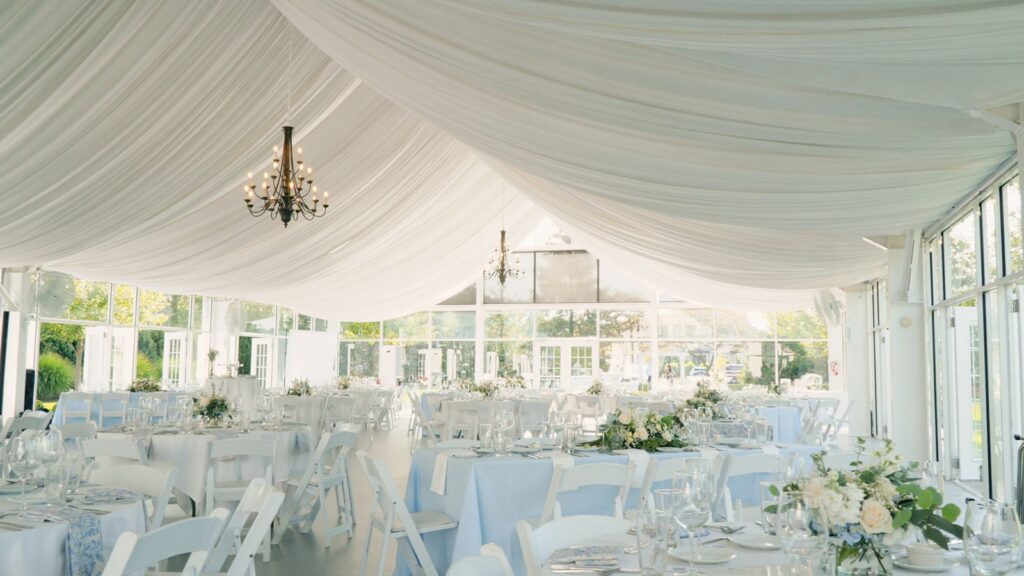 Ritz Charles reception glass house.