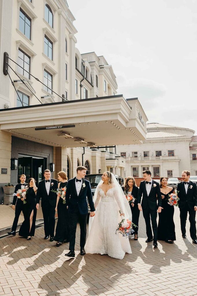 Hotel Carmichael Carmel, Indiana bride and groom.