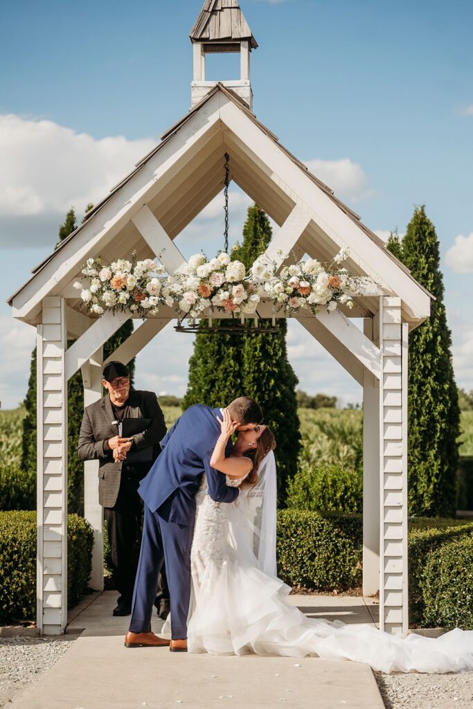 Wedding Ceremony White Willow Farms Indiana.