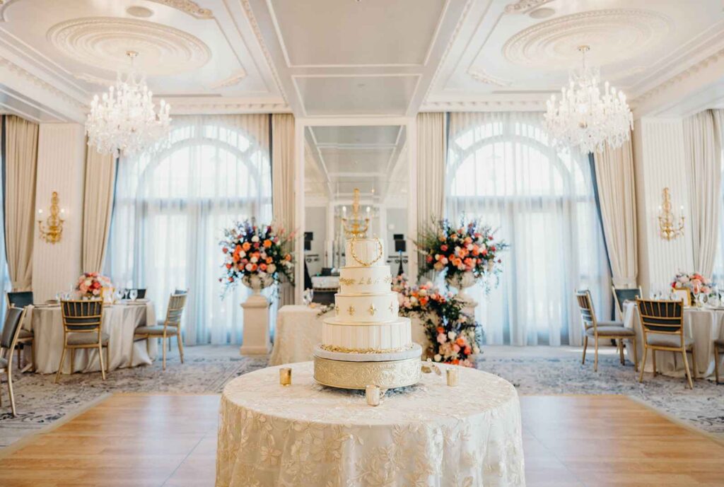 Hotel Carmichael Wedding Reception Room With Wedding Cake