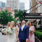 Wedding Party in front of The Hermitage Hotel in Nashville Tennessee